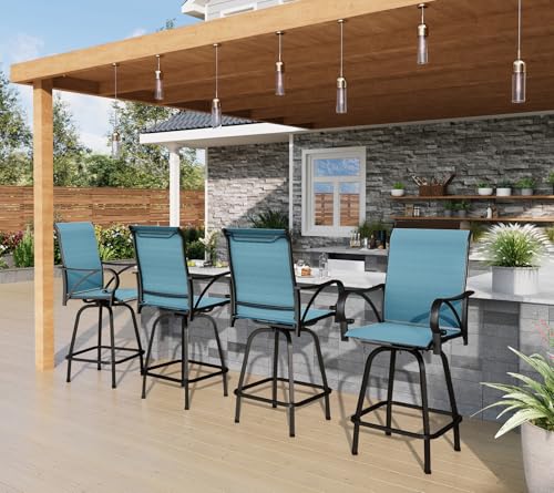 Outdoor Bar Stools Set of 4 (Teal / 4 Piece)