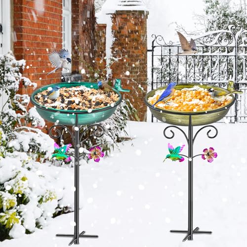 38.6in Bird Baths for Outdoors (Retro Gold)