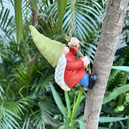 Hanging Gnome Statue Decoration (Green Climbing)