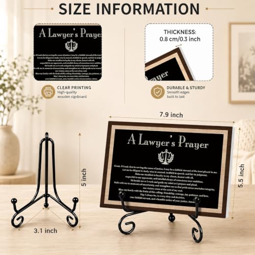 Lawyer Prayer Gift Home Office Book Shelf Table Decor 5.5x7.9Inch (Multicolor 1753 / Wooden sign with iron frame（5.5 x 7.9 inches）)