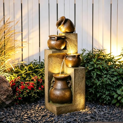 53" H Patio Water Fountain (Gold)