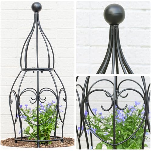 26” Metal Garden Obelisk Trellis Sturdy Support for Climbing Plants (26" x 7")