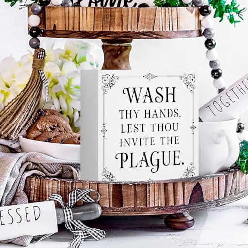 Funny Bathroom Decor Deuces Wooden Box Sign 5 x 5 Inches (White 1624 / Wooden box（5.1 x 5.1 inches）)