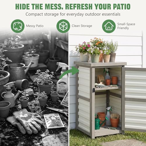Outdoor Storage Cabinet (White / 18" x 18" x 34")