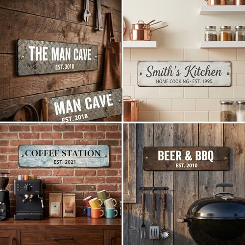 Personalized Garage Sign (Diamond Plate Metal)