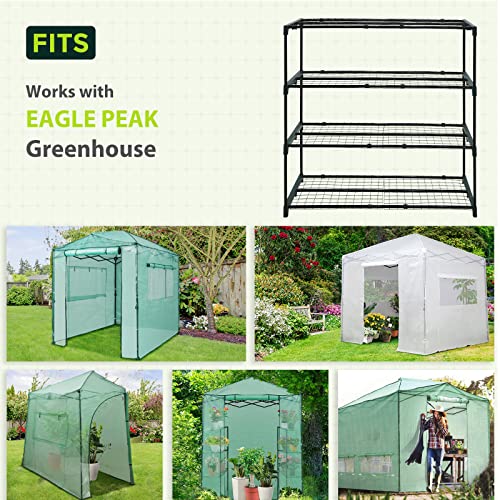 Greenhouse Shelving Staging Double 4 Tier (42'' x 17'' x 42'')