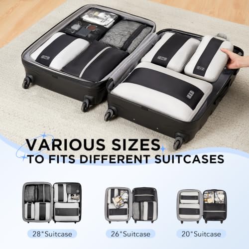 9 Set Compression Packing Cubes for Travel Essentials (Black)