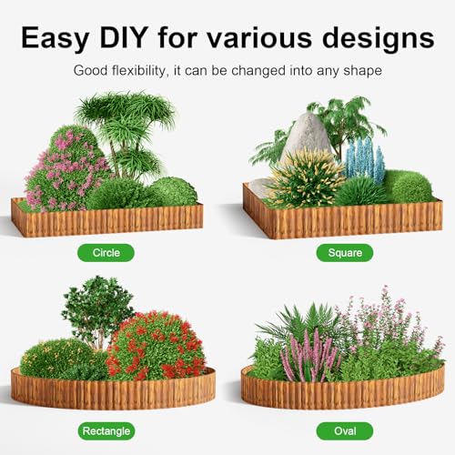 Corrugated Garden Edging Border (Rusty / 12 Inch×50 Ft)