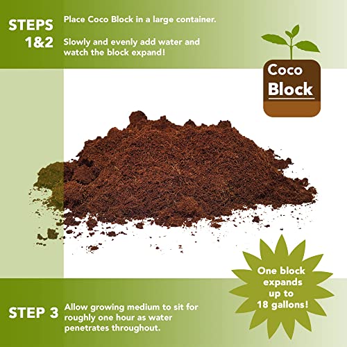 Home and Country Coconut Fiber Compressed Coco Coir Brick. Coco Coir is Great to use as a Compost Starter for Your Home Garden. Coco Coir Bricks Provide Organic Alternative to Peat Moss for Plants.10 (10 Pound)
