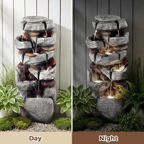 40" H Outdoor Water Fountain (40" H 7-Tier)