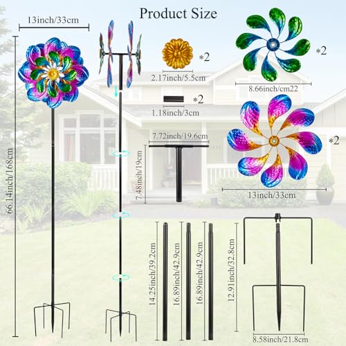 Metal Wind Spinners Outdoor (13'' Purple)