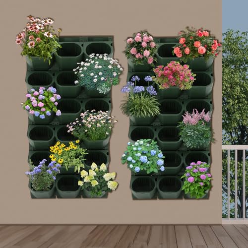 Vertical Wall Planter with 36 Pots (Army Green / 36 Pots)