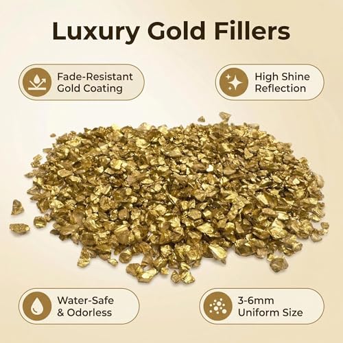 0.81 LB Golden Nuggets Crushed Glass for Resin Art