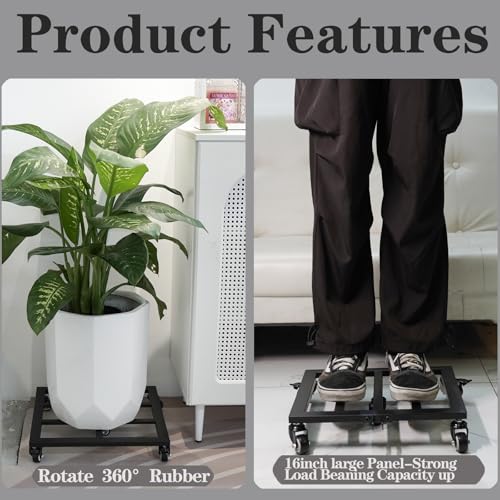 16" Square Plant Cart with Wheels (16in)