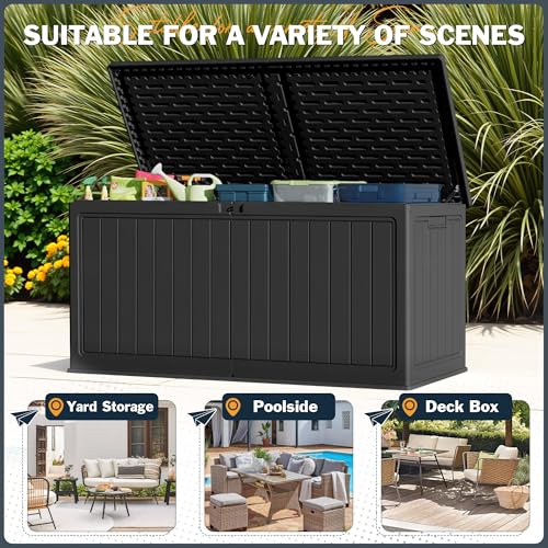 260 Gallon HDPE Outdoor Storage Box (260 Gallon / Black)