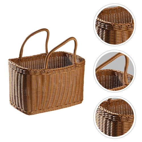 Decorative Woven Basket with Handle