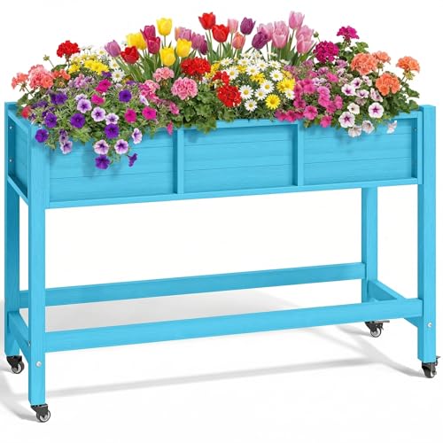 Raised Garden Bed HDPE (47x18x31in / Aruba Blue)