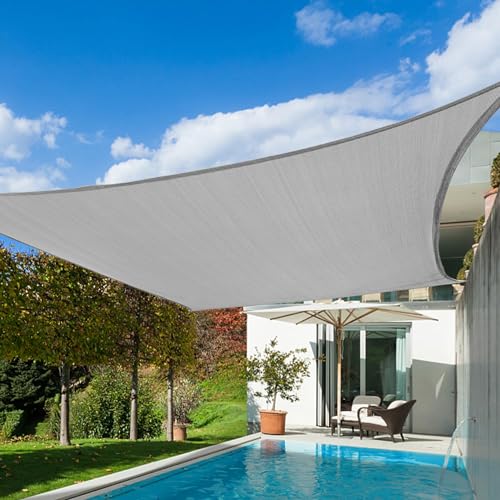 20'X26' Sun Shade Sail Gray Curved Rectangle (Gray / 20'X26' custom)