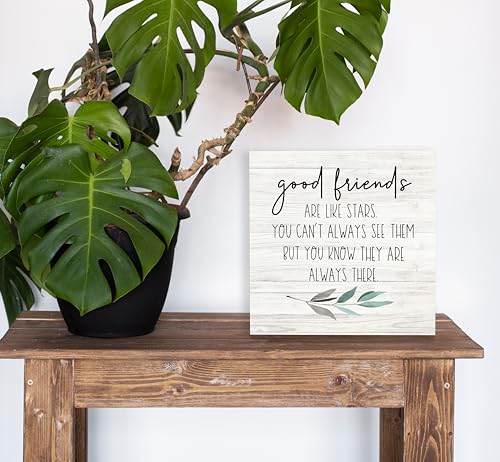 Good Friends Are Like Stars Wood Box Sign Desk Decor (Friends-white 8 / 8 x 8 inches)