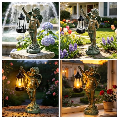 Solar Angel Garden Statues (Angel Boy)