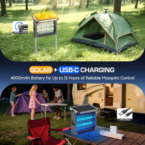 Solar Bug Zapper Outdoor (Gray)