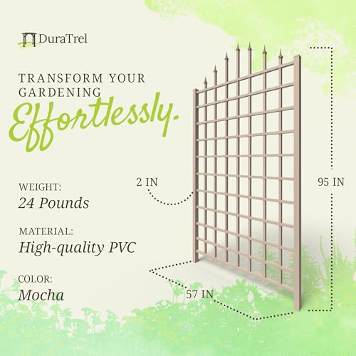 Dura Trel Winchester 57 x 95 Inch PVC Vinyl Outdoor Garden Patio Trellis