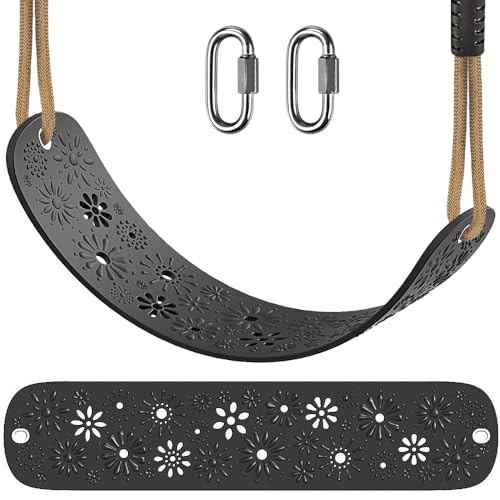 Swing Set Accessories Kids Swing Seat with Adjustable Rope (Black Swing Seat (1 Pack))