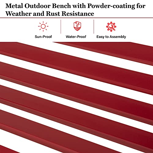 Outdoor Garden Bench (Red-slat)