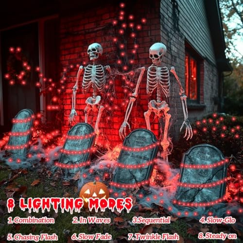 2 Pack Halloween Solar Fairy Lights (Red)