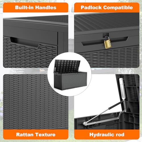 100 Gallon Outdoor Deck Box (Black / 100 Gallon)