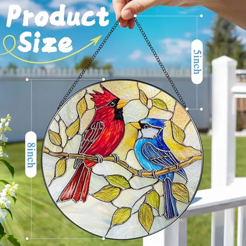 8″ Cardinal & Blue Jay Suncatcher (Cardinal&jay)