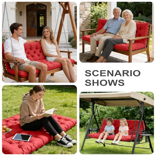Porch Swing Cushions (Red / 40x 40 inches)