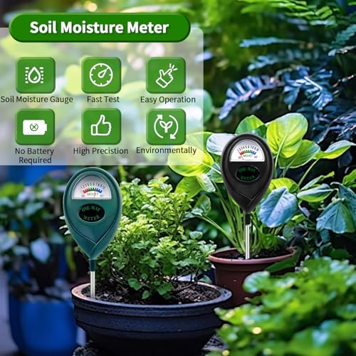 2 Pack Soil Moisture Meter for Plants (GREEN+BLACK)
