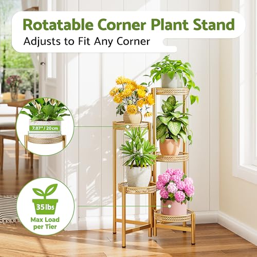 Gold Plant Stand Indoor Outdoor (GoldWave / 5-tiers)