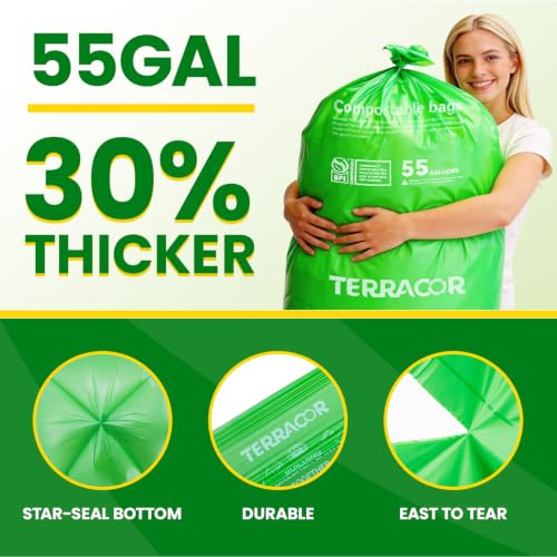 55 60 Gallon Compostable Trash Bags Liners (55 Gal)