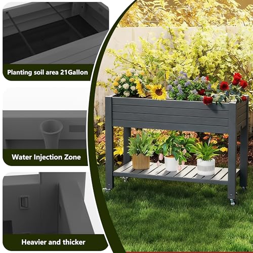 Elevated Raised Garden Bed with Legs (Black / 43.31*17.72*33.66)