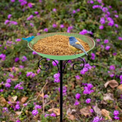 Metal Bird Bath for Outdoor (Green-1)
