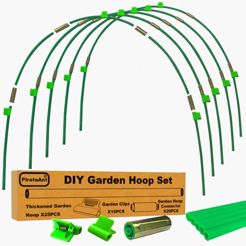 Greenhouse Hoops Set for DIY Grow Tunnel (Metal Connectors Garden Hoops 25pcs)