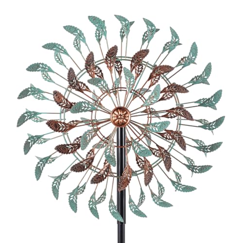 360° Large Wind Spinner Outdoor Vintage Metal Windmill for Yard (19inch(Verdigris))