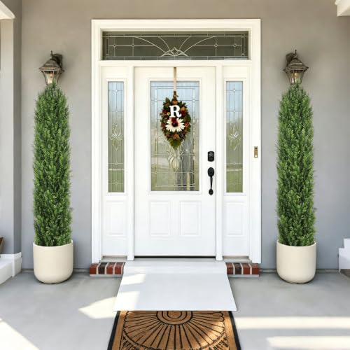 6FT Tall Artificial Topiary Cedar Trees Outdoor Set of 2 (6 Foot / Yellow Green)