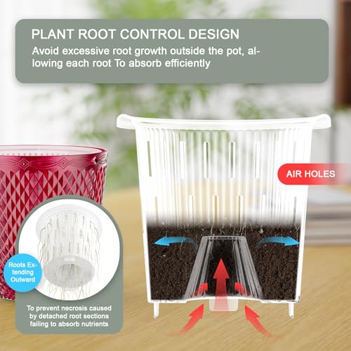 Hanging Planters for Indoor Plants (Red / 7.2in)