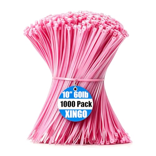 1000 PCS PCS Pink Zip Ties 10 Inch (Pink / 10 Inch)