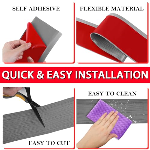 Vinyl Wall Base Rubber Baseboard Molding Trim Self Adhesive 4" Wide