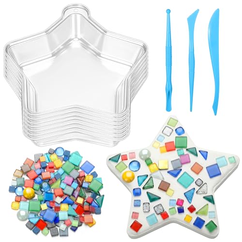 24 Pcs Stepping Stone Mold DIY Craft Kit for Garden (Star / 10 Inch)