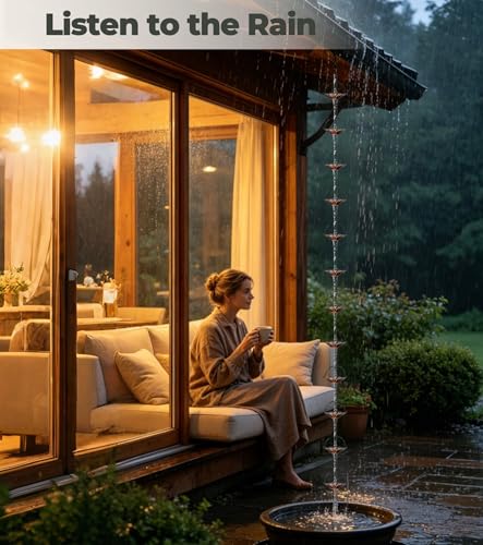 Adjustable Copper Rain Chain for Gutters (Lotus-Shallow)