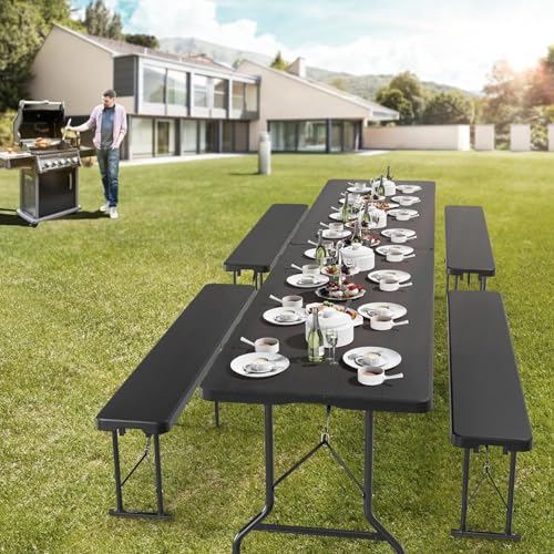 Plastic Folding Bench (8 feet / Black)