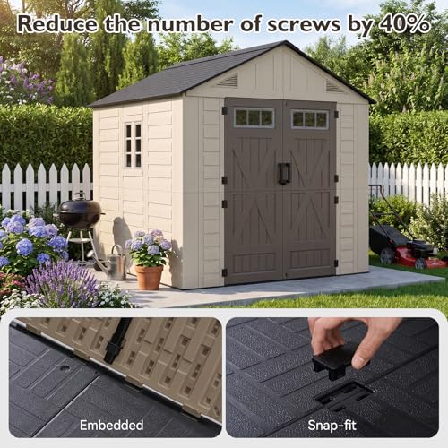 8x8 Ft Outdoor Storage Shed with Floor (8x8)