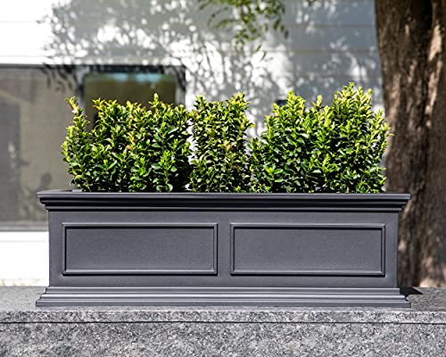 Brixton Series Window Box Planter (Black / 11"H x 11"W x 36"L - 2 Pack)