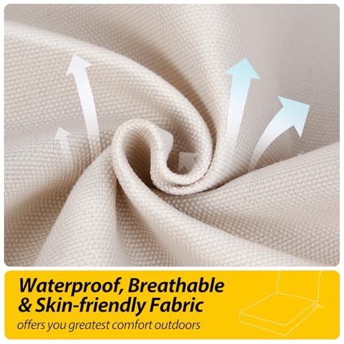 Outdoor Chair Cushions (Sandstone Beige / 24"x24"x5" / 24"x19")