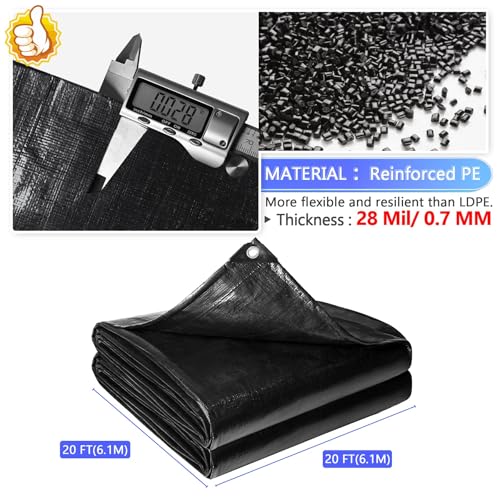 Reinforced PE Pond Liner 20 x 20 FT (20 x 20 ft)